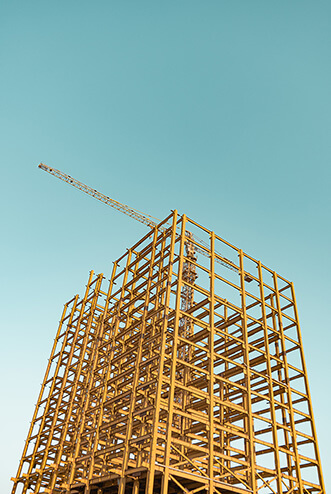 A big yellow scaffolding